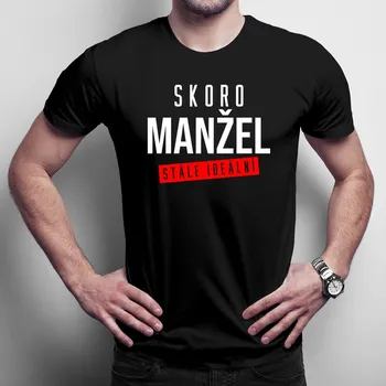 Žertovný předmět Skoro manžel - stále ideální - pánské tričko s potiskem