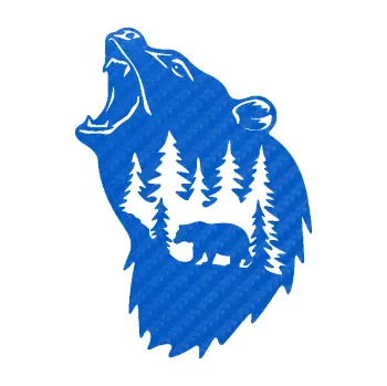 Samolepící dekorace SAMOLEPKA Medvěd 013 levá s krajinou (57 - 3D karbon modrý) NA AUTO, NÁLEPKA, FÓLIE, POLEP, TUNING, VLASTNÍ TEXT, TISK, AUTOSAMOLEPKY.cz, POLEPY, OBRÁZEK, LOGO, SAMOLEPKY