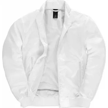 Pánský bomber B&C Prodyšný voděodolný pánský bomber s kontrastní podšívkou ze síťoviny Barva: bílá - bílá, Velikost: M BCJM963