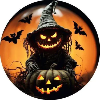 Jedlá dekorace na dort Jedlý papír Halloween dýně 19,5cm - PICTURE