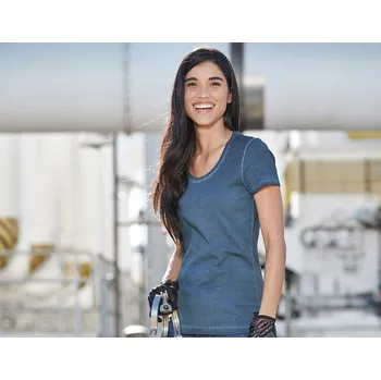 Dámské tričko Dámské pracovní tricko e.s. vintage cotton stretch velikost XS antická modrá vintage Strauss