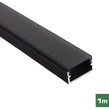 Příslušenství pro LED osvětlení Profil FK technics FKU13 pro LED plexi 14,3x6,5mm, délka 1m, hlinik černý