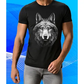 Chlapecké tričko tričko hlava vlka , vlk 5XL (hlava vlka)