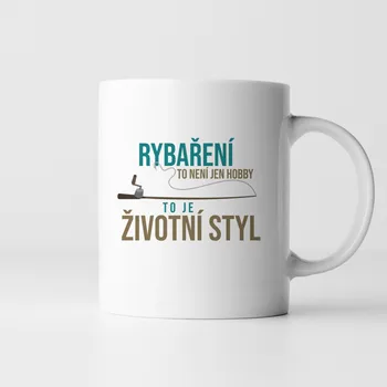 Žertovný předmět Rybaření to není jen hobby, to je životní styl - hrnek