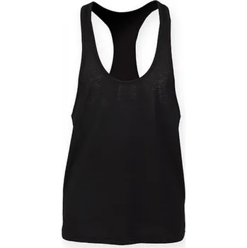 Pánské tílko SF Men Volný lehký nátělník na cvičení s vykrojenými zády Barva: Černá, Velikost: M SFM236