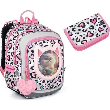 Set školních potřeb Lehký školní batoh Topgal s koťátky ENDY 23037 SET SMALL