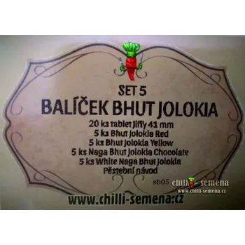 Semeno chilli-semena SET 5 - balíček Bhut Jolokia