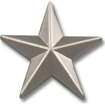 Hvězda 3D 15mm (pin) - stříbrná