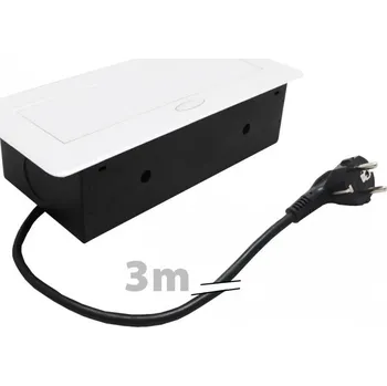 Elektrická zásuvka Zásuvkový box 3x230V, 16A, kabeláž, bílá