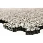 FMT Černo-bílá gumová modulová puzzle dlažba (roh) FLOMA Sandwich - 100 x 100 x 1,8 cm