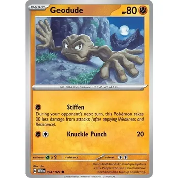 Karetní hra Geodude 074/165 - Scarlet & Violet 151 Typ karty: Reverse Holo