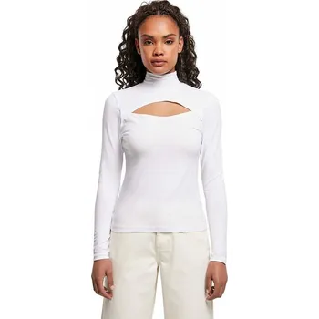 Urban Classics Rolákový top s dlouhým rukávem s průstřihem na dekoltu Barva: Bílá, Velikost: 3XL