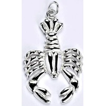 Přívěsek Zlatý přívěsek znamení rak - P941 bílé zlato (Měsíční znamení rak z bílého zlata)