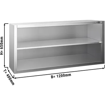 Kuchyňská skříňka G.Gastro Nerezová nástěnná skříňka PREMIUM 1,2 m - bez posuvných dveří - výška 0,65 m