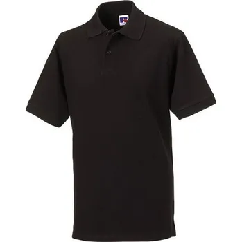 Pánské tričko Klasická pánská polokošile Russell 100% bavlna, 200 g/m Barva: Černá, Velikost: 3XL Z569