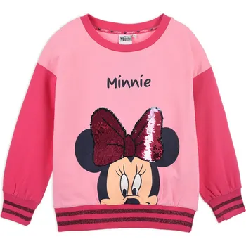 Dívčí mikina Dívčí mikina s překlápěcími flitry DISNEY MINNIE s mašlí růžová Velikost: 104