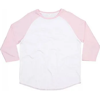 Pánské tričko Mantis Pánské baseballové tričko Superstar s kontrastními 3/4 rukávy Barva: Pure White-Soft Pink, Velikost: XL P88