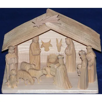 Betlém Dřevěný ručně vyřezávaný betlém 14a1