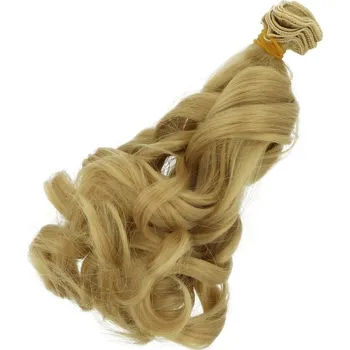 Doplněk pro panenku Vlásky pro panenky - kudrnaté světle hnědé