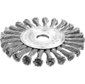 Brusný kartáč TOLSEN Okružní copánkový kartáč 150 mm 77534