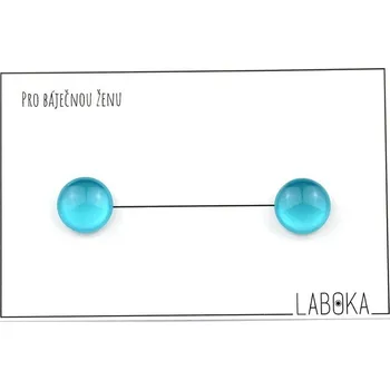 Náušnice Tyrkysové skleněné náušnice pecky 10mm, Laboka 0001264