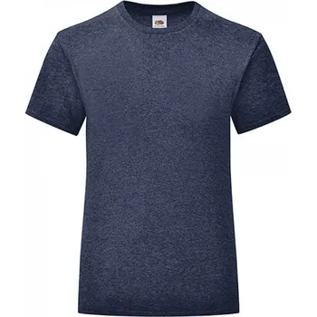 Dívčí tílko Dívčí slim-fit tričko Iconic Fruit of the Loom 150 g/m Barva: modrý námořní melír, Velikost: 128 F131K