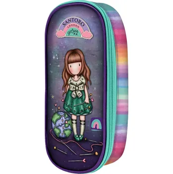 Peněženka Oválný penál na zip - "Be Kind To Our Planet" od firmy SANTORO (Gorjuss Be Kind - Zip Around Pencil Case - "Be Kind To Our Planet")