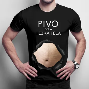 Žertovný předmět Pivo dělá hezká těla v3- pánské tričko s potiskem