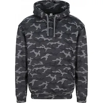 Pánská mikina Kamuflážová klokanka Just Hoods 70 % bavlny Barva: černá kamufláž, Velikost: XXL JH014