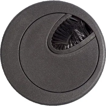 Nábytkové kování Kabelová průchodka 60 mm černá s kartáčkem