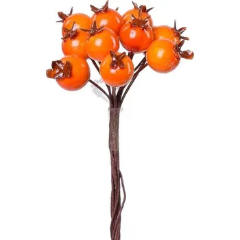 Dekorace na drátku, ORANŽOVÉ ŠÍPKY, 10cm, 1 svazek