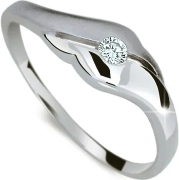 Prsten Dámský prsten bílé zlato 585/1000 přírodní diamant 0.070 ct G/SI DF1838 velikost 53