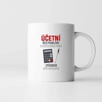 Žertovný předmět Garibald.cz - Účetní řeší problémy - hrnek s potiskem