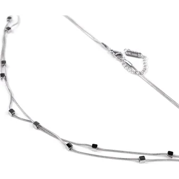 Náhrdelník Náhrdelník z nerezové oceli dvojitý kostky