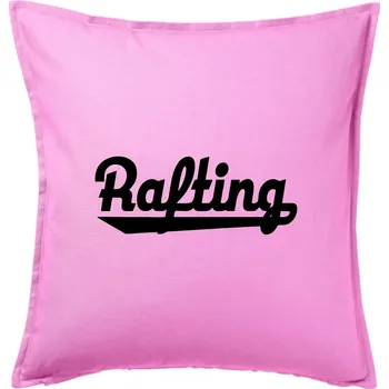 Polštář Rafting nápis - Polštář 50x50 - 50x50 - Pouze potah ( Růžová )