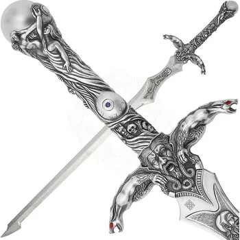 Replika zbraně Marto Obřadní meč Merlin s magickou koulí a keltskými motivy