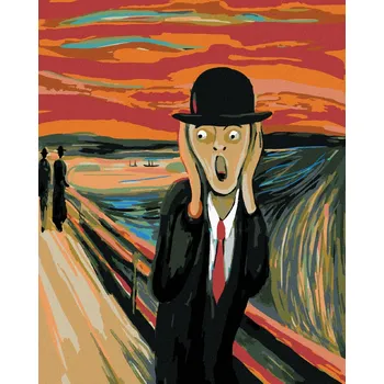 Hračka Diamondi Diamantové malování - VÝKŘIK A KLOBOUK - INSPIRACE E. MUNCH Rozměr: 40x50 cm, Rámování: bez rámu a bez vypnutí plátna
