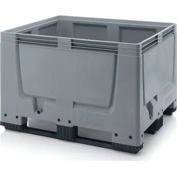 paleta Big boxy uzavřené 120 x 100 x 79 cm, 3 ližiny - Stříbrošedá - materiál: 1 A nový materiál HD-PE - BBG 1210K