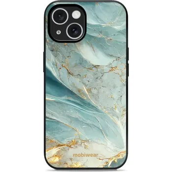 Pouzdro na mobilní telefon Lesklý kryt Mobiwear Glossy - Apple iPhone 15 - G022G Zelenkavý a zlatavý mramor (Prémiové lesklé pouzdro, obal, kryt Mobiwear Glossy na mobil Apple iPhone 15 - G022G Zelenkavý a zlatavý mramor, materiál Plast + TPU silikon - krytí po všech stranách,)