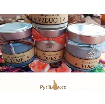 Svíčka Magická svíčka ze sojového vosku Živel země (Přírodní svíčka ze sojového vosku pro živel země. Vonná svíčka podle znamení horoskopu: Býk, Kozoroh a Panna. Úžasně zemitá příjemná vůně. Při jeho spalování nevznikají karcinogenní zplodiny.)