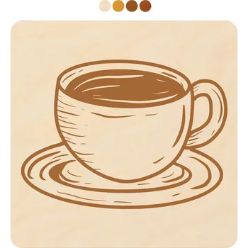 Podtácek WoodenPuzzle.cz Čtvercový dřevěný podtácek s motivem - Capuccino Počet: 1 kus