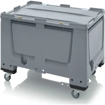 paleta Big boxy s uzamykatelným systémem SA/SC 120 x 80 x 96 cm, 4 kolečka - Stříbrošedá - materiál: 1 A nový materiál HD-PE - BBG 1208R SASC