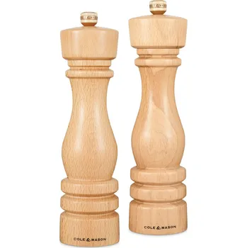 Mlýnek na koření Cole&Mason Sada mlýnků na sůl a pepř London přírodní buk 22 cm