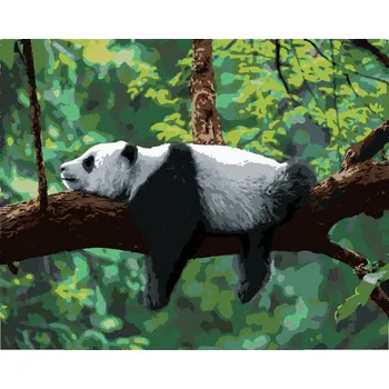 Hračka Diamondi Diamantové malování - PANDA LEŽÍCÍ NA STROMĚ Rozměr: 40x50 cm, Rámování: bez rámu a bez vypnutí plátna