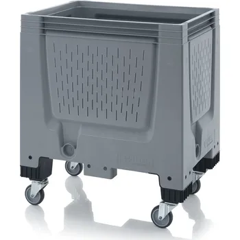 paleta Big boxy s větracími otvory 80 x 60 x 93 cm, 4 kolečka - Stříbrošedá - materiál: 1 A nový materiál HD-PE - BBO 86R