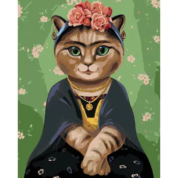 Hračka Diamondi Diamantové malování - FRIDA KAHLO JAKO KOČKA Rozměr: 40x50 cm, Rámování: vypnuté plátno na rám