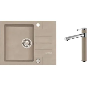 Granitový dřez Alveus ROCK 30 PEBBLE Set - různé typy baterií Dřez / Set: Set, Baterie: Set Zina