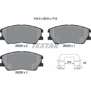 Brzdová destička Sada brzdových destiček, kotoučová brzda TEXTAR 2622401