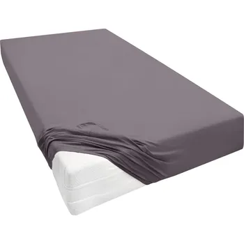 Prostěradlo Biberna Žerzejové napínací prostěradlo (tmavě šedá, 90–100 x 200–220 cm)