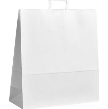 Papírová taška bílá ExtraKRAFT 450x170x480 mm s plochým uchem